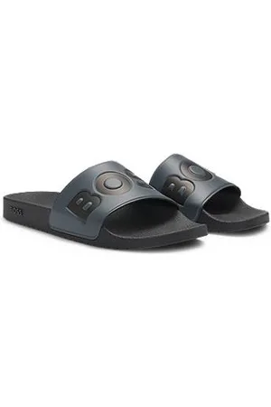 HUGO BOSS Italiensk fremstillede slides med stor logodetalje