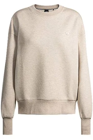 HUGO BOSS Sweatshirt af bomuldsblanding med dobbelt B-monogram