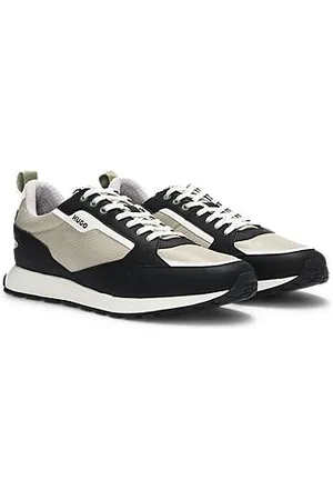HUGO BOSS Sneakers i blandede materialer med ripstop og imiteret læder