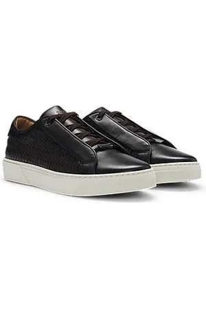HUGO BOSS Gary-sneakers i læder med vævede paneler