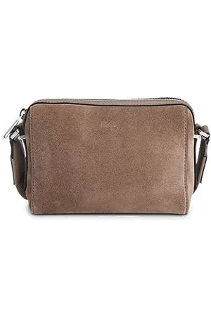 HUGO BOSS Crossbody-taske i ruskind med logoprægning