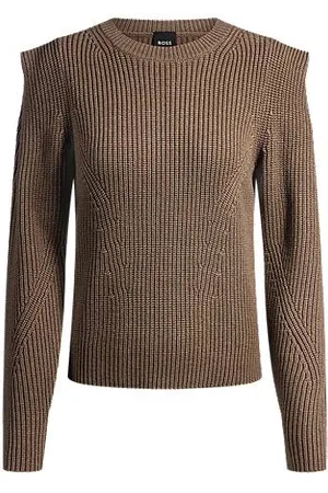 HUGO BOSS Strikket sweater med skulderdetalje
