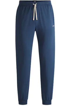 HUGO BOSS Tracksuit-bukser i bomuldsjersey med stræk og broderet logo