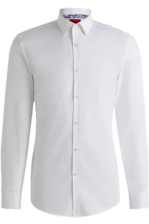 HUGO BOSS Skjorte med slim fit i strygelet oxford-bomuld