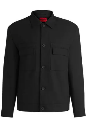 HUGO BOSS Jakke med moderne fit i twill med stræk