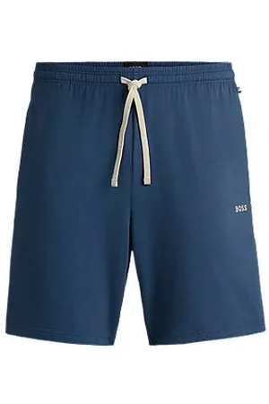 HUGO BOSS Shorts med broderet logo i bomuldsjersey med stræk