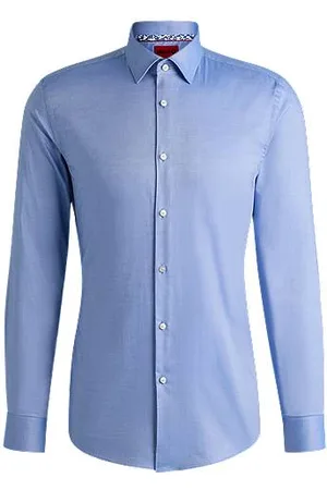 HUGO BOSS Skjorte med slim fit i strygelet oxford-bomuld