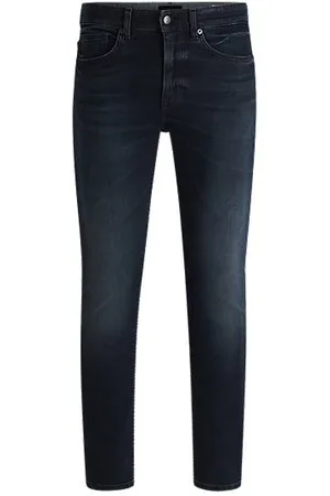 HUGO BOSS Delaware-jeans med slim fit i rå mørkeblå denim
