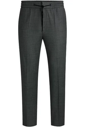 HUGO BOSS Extra slim fit bukser i stof med stræk og mikromønster