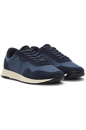 HUGO BOSS Sneakers i blandet materiale med ruskindsdetaljer