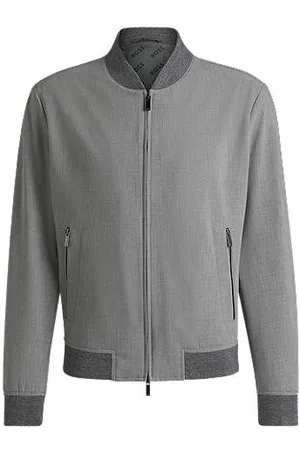 HUGO BOSS Slim fit-jakke med lynlås i stof med stræk