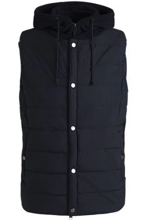 HUGO BOSS Vest i uld med dunblandede frontpaneler og en hætte