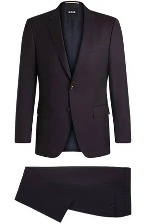 HUGO BOSS Slim fit jakkesæt i sergevævet performancemateriale af ny uld