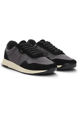 HUGO BOSS Sneakers i blandet materiale med ruskindsdetaljer