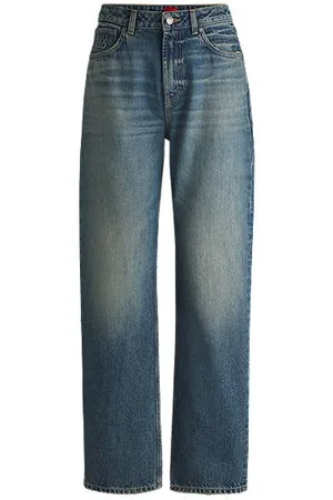 HUGO BOSS Jeans med relaxed fit i blå denim med flere nuancer