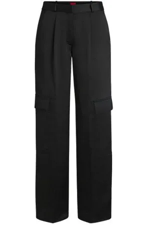 HUGO BOSS Cargobukser med relaxed fit i satin