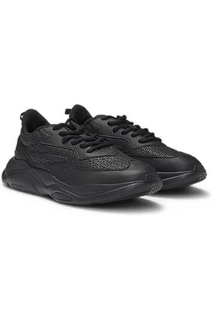 HUGO BOSS Sneaker i blandet materiale med monogramoverdel og EVA-ydersål