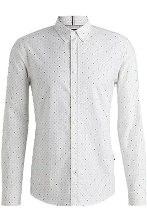 HUGO BOSS Slim fit skjorte i printet oxford-bomuld