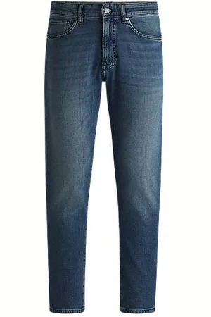 HUGO BOSS Tapered fit jeans i blå behagelig denim med stræk