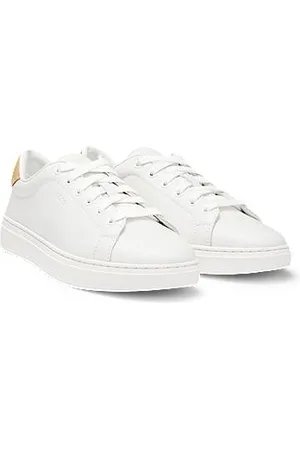 HUGO BOSS Lædersneakers med bagkappe af ruskind