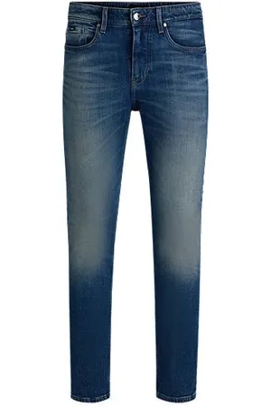 HUGO BOSS Delaware-jeans med slim fit i blå denim med behageligt stræk