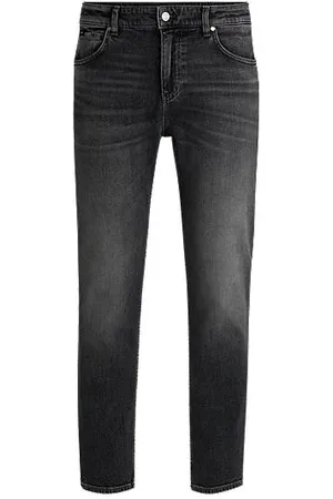 HUGO BOSS Maine-jeans med regular fit i sort behagelig denim med stræk