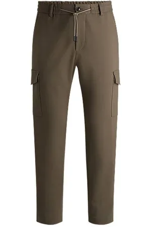 HUGO BOSS Cargobukser med tapered fit i dobbeltvævet bomuld med stræk