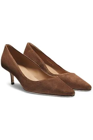 HUGO BOSS Pumps i ruskind med høje hæle og spids tå