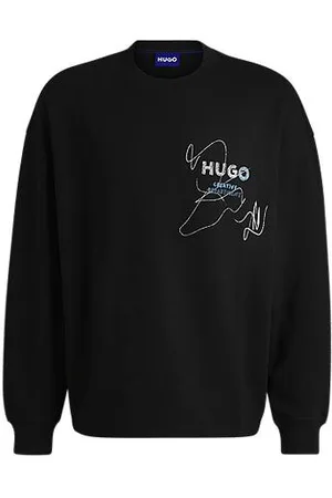 HUGO BOSS Sweatshirt i sweatkvalitet af bomuld med sæsonens print
