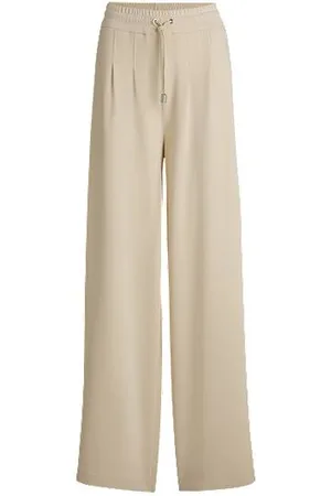 HUGO BOSS Tracksuit-bukser med vide ben og plisserede detaljer
