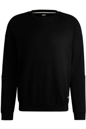 HUGO BOSS Sweatshirt med regular fit i bomuldsfrotté med kontrastpaneler