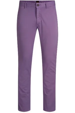 HUGO BOSS Slim fit chinos i bomuldssatin med stræk