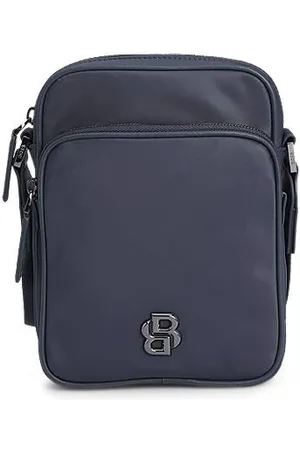 HUGO BOSS Skuldertaske i twill med dobbelt B-monogram