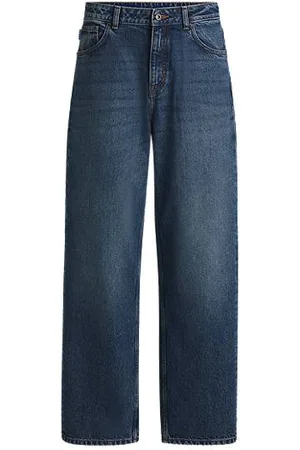 HUGO BOSS Relaxed fit jeans i blå bomuldsdenim