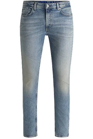 HUGO BOSS Jeans med extra slim fit i blå denim med stræk og slidt effekt