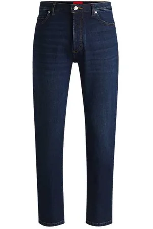 HUGO BOSS Jeans med tapered fit i mørkeblå denim med stræk