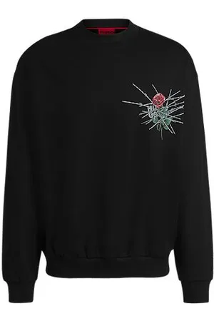 HUGO BOSS Relaxed fit sweatshirt i sweatkvalitet med seasonal print