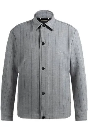 HUGO BOSS Yderskjorte med relaxed fit og striber samt håndskrevet logo