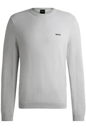 HUGO BOSS Brandet sweater med rund hals i dry-flexstof