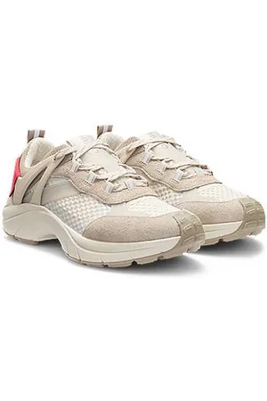 HUGO BOSS Signatursneakers med mesh og ruskind
