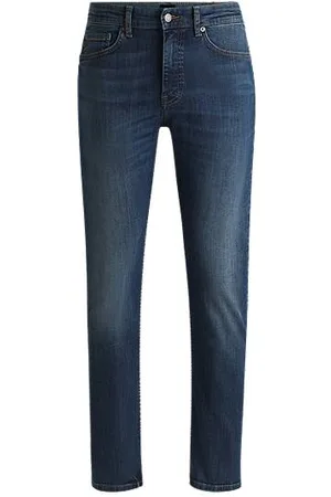 HUGO BOSS Delaware-jeans med slim fit i mørkeblå denim med stræk