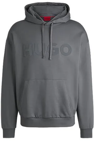 HUGO BOSS Oversize fit hættetrøje i bomuldsfrotté med tonalt logo