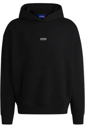 HUGO BOSS Hættetrøje i bomuld med loose fit og logodetaljer