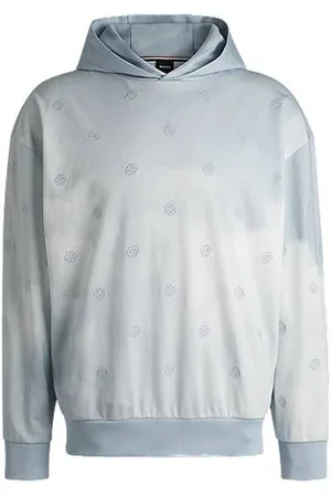 HUGO BOSS Hættetrøje med skymønster og Double B-monogrammer