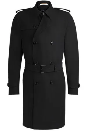 HUGO BOSS Trenchcoat med slim fit og dobbeltradet lukning