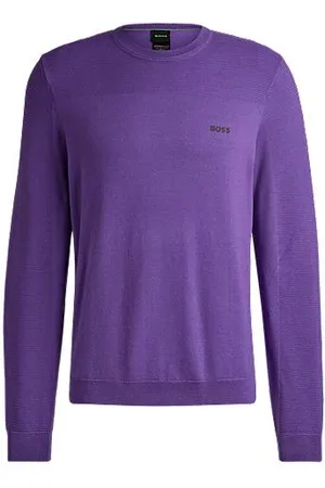 HUGO BOSS Brandet sweater med rund hals i dry-flexstof