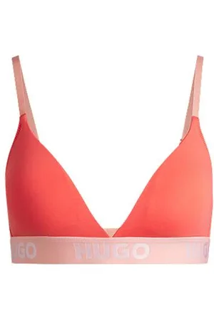 HUGO BOSS Trekant-bh i bomuld med stræk og logobånd