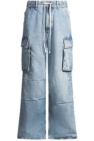 HUGO BOSS Jeans med loose fit i blå stonewashed denim