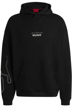 HUGO BOSS Hættetrøje i bomuldsblanding med racerløbsmotiv