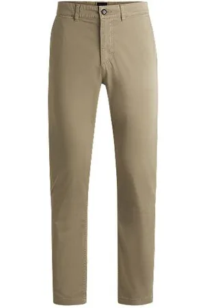 HUGO BOSS Regular fit chinos i bomuldssatin med stræk